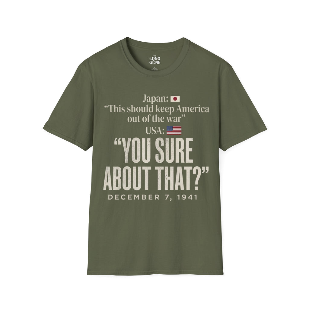 Pearl Harbor Dec. 7, 1941 T-shirt — “You Sure About That?”